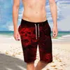 Mäns män 3D Skull Printed Gym Quick Dry Board Shorts Casual Running Basketball Cargo Short Beachwear Swim Trunks Sport Pants 0915H