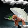 Dog Travel Outdoors Transparent Pe Pet Umbrella Keeps Dry Comfortable In Rain Snowing Sleet Convenient Gear With Dog Leads Drop Deli Dhdp5