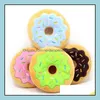 Dog Toys Chews Pet Chew Plush Donut Play Toys Lovely Dog Puppy Cat Ting Squeaker Quack Sound Toy Drop Delivery 2021 Home Garden Suppl Dhzda