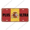 Country Car Flag registreringsskylt Metallmålningskylt Vintage France USA Brasilien Plack Tin Signs Retro Coffee Movie Route 66 Bilväggdekor för bar pubklubbstorlek 30x15cm