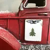 Christmas Decorations Vintage Red Truck Toy with Mini Trees Car Ornament Old Metal Pickup Model for Decor 220914