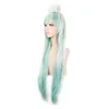 Forniture per feste Anime Ensemble Stars Hibiki Wataru Parrucca Cosplay Lungo Verde Bianco Sfumato Ombre Capelli intrecciati