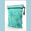 Sacs de rangement Sacs de rangement d'impression de bande dessinée Sacs de rangement pour bébé Couche portable réutilisable Lavable Tissu sec humide Fermeture à glissière Sac à couches imperméable Drop Deli DHCAF