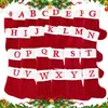 Рождественские украшения носки Red Snowflake Alphabet Letter