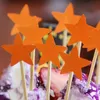 케이크 반짝이는 스타 삽입 카드 베이킹 컵 케이크 생일 장식 스타 컵 케이크 종이 카드 배너 티 파티 웨딩 장식 도구 BH7539 TQQ