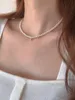 22091405 Women's pearl Jewelry necklace 3-3.5mm freshwater chocker 40cm au750 18k yellow gold ball pendant adjustable chain classic must have