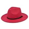 Boinas retro tophat cor de cowboy de cor sólida com cinto jazz simples ao ar livre para halloween natal coletando máscaras cosplay