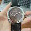 45 mm 316 l Edelstahl-Uhrengehäuse Hanical Handaufzug Herren Sandbraunes Zifferblatt Roségoldene Zeiger St3600 Uhrwerk LIQR