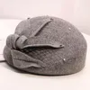 Berets 2022 Ladies Irregular Pillbox Cap Fashion Cloche Hats Woman Felt Beret Party Formal Fedora Wool Hat