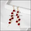 Dangle Chandelier South Korea Web Celebrity Super Fairy Temperament Elegant Hyun Fashion Earrings Delicate Purple Flowers Rose 5641 Dh0Kr