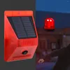 Alarm Systems 4 Mode Outdoor Solar Sound Light Motion Sensor 129 Decibel Siren Alert Security System för Farm Villa