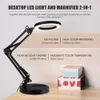 Lampe de bureau loupe 5X, lumière LED, lampe de Table de lecture pliable pour outil de soudage