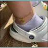 Ankjes Ankjes A-Z Letter Hexagon Initiaal voor vrouwen Gold roestvrijstalen enkelarmband op de been vrouwelijke voetketen Anklet Jewelry Dhmrz