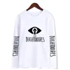 Camisetas masculinas Camisa branca de manga longa Homens homens amigáveis ​​para a pele Print harajuku Pullover engraçado Alunos Little Nightmares Six