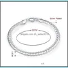 Link Chain 925 Sterling Sier 6mm Fl Sideways Bracelet for Women Men chain 20cm Fashion Consigner Jewelry 1217 T2 Drop Deliv dhnyq