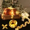 Juldekorationer Ribbon Fairy Light Decoration Tree Ornaments for Home Bows String Lights Navidad Natal Year 2023 220914