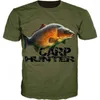 Men's T Shirts Men's Women's 3D Fish Pattern T-shirt Printing Army Green Breathable Home Casual Short Sleeve Summer