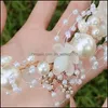 Hoofdbanden Fashion Pearl Flower Hoofdband Bridal Wedding Crown Hair Accessories Band Tiara Crystal Headpiece Sieraden 5636 Q2 Drop Deliv Dhdns