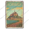 Vintage Famous City Landscape Metal Painting Poster Placa Placa Praia Sinais