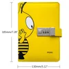 Notepads M17F A6 PU Leather Journal Diary Planner Notebook with Combination Password Lock Traveler Agenda Notepad School Stationery 220914