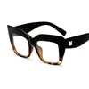 Lunettes de soleil Vintage surdimensionnées lunettes carrées femmes lentille claire lunettes lunettes noir mode grand cadre UV400