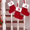 Рождественские украшения носки Red Snowflake Alphabet Letter