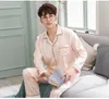 Men's Tracksuits 2022 Autumn Sleepwear Male Pajama Set Soft Nightgown For Men Pyjamas Sleep Lounge Big Size M-3XL Satin Silk Pajamas Long