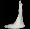 Robe de mariée nuptiale Backless Sans manches longues queue de poisson la dentelle exquise élégante et mince my22207