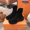 Весенние женские вязаные спортивные туфли Hightop Осень зимние носки