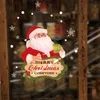 Dekorativa föremål Figurer Årsträd Santa Claus Elk Glass Sticker Christmas Window MoneBable Merry Decorations 220914