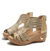 Sandalen 2022 Mode Wedge vrouwen zomerschoenen elegante dames Rome uitgehold vrouwelijke sandalia's zwarte hakken