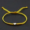 Charm-Armbänder 7Gold Silber Liebes-Herz-Charm-Armband Frauen Männer Liebhaber wünschen viel Glück Rote Schnur geflochtene verstellbare Paar-Armbänder Dhiaz