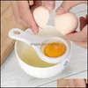 Utensili per uova 13X6Cm Separatore di tuorlo d'uovo in plastica bianca Cucina Gadget da cucina Setaccio Strumento Divisore Novità Strumenti Drop Delivery 2021 Home Gar Dhxbe