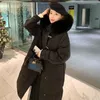 Trench-coat avec boucle en corne pour femme, doudoune épaisse rembourrée, vêtements d'hiver, Vintage, manteau chaud, Long, surdimensionné