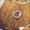 Enklets Twee stukken Zet Anklet Ring Foot Chain Bead Simplicity Double Deck Woman Fashion Accesore Rings Rings enkel Bracelet Beach 1 8zh K DHFJC