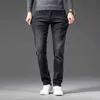 Jeans Uomo Autunno e Inverno Stile Stretch Tubo Dritto Allentato Busin Pantaloni Casual Primavera Jeans Wear