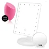 Specchi compatti 22 Specchio ingranditore per trucco con luce a LED Vanity Cosmetici flessibili Trucco illuminato USB o batteria 10x Mano M