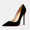 Designer Femmes Chaussures à talons hauts Red Bottoms brillants 8 cm 10cm 12cm talons minces Noir Patent Nude en cuir Pompes avec sac à poussière 34-42