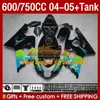 OEM Fairings & Tank For SUZUKI GSXR600 750CC GSXR-750 Silvery black K4 GSX-R600 04-05 153No.2 600CC GSXR 600 750 CC GSXR750 04 05 GSXR-600 2004 2005 Injection Mold Fairing