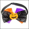 Abbigliamento per cani Pet Dog Cat Collana Collare con cinturino regolabile Accessori Papillon per Halloween Cravatte per cuccioli Forniture Drop Delivery 2021 Home Gar Dh2Nt