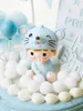 Fournitures de fête Dessin animé Mignon Souris Zodiac Gâteau Pour La Journée Des Enfants Garçon Anniversaire Jouet Décor Coloré Résine Ballon Pinwheel Cupcake Cuisson