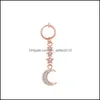 Navelklockknapp ringer Fashion Moon Heart Pendant Crystal Belly Button Rings Piercing Navel Nail Body Jewelry for Girls 1188 E3 Dro Dhiyo