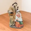 Decoración de fiestas Estatua de la Santa Familia de la Miniatura Niña Jesús para la casa de Navidad Desktop Regalo religioso