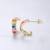 Nouveau mignon S925 argent couleur zircon boucles d'oreilles femmes mode européenne simple rétro boucle d'oreille bijoux