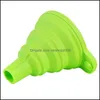 Other Kitchen Tools 7.5Cm Mini Foldable Funnel Sile Collapsible Folding Portable Funnels Be Hung Household Liquid Dispensing Kitchen Dhz2B