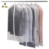 Clothing Storage 6pcs/set Suit Dress Jacket Covers Garment Transparent Clothes Coat Dustproof Cover Protector Travel Bag Dust