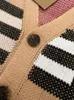 Designer damessweaters Designer trui Heren damessweaters Highend klassieke gestreept geruite dubbele jacquard gebreide damesvestjas dezelfde stijl voor mannen en vrouwen