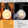 Lampes solaires de jardin G40 E12 27ft étanche lumière extérieure 2700K blanc chaud guirlandes solaires alimentées par USB charge