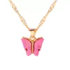 18K Gold Plated Lovely Butterfly Pendent Necklace for Women Ladies Female Wedding Animal Nice Jewelry Gift Anniversary Wholesale Price
