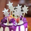 Cake Glitter Star Inserido Cartão Banco de Cupcakes Decoração de Aniversário Estrelas de Cupcake Cartões de Papel Banner Tea Party Wedding Decoration Tool BH7539 TQQ